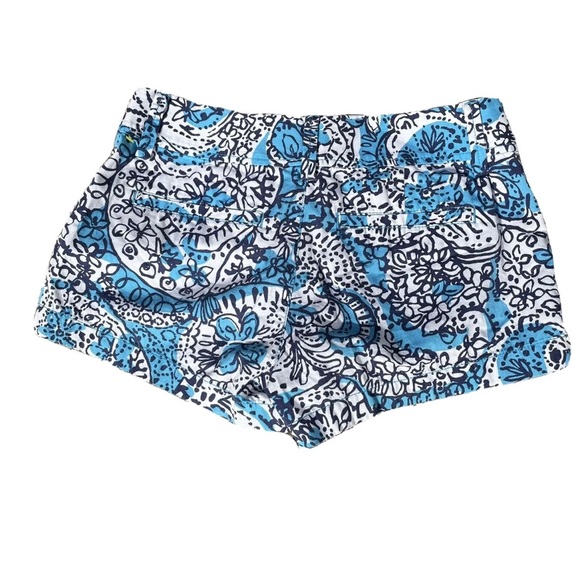 Lilly Pulitzer Women’s Size 0 Blue White Hippy Hippy Shake The Walsh Shorts - Picture 3 of 5